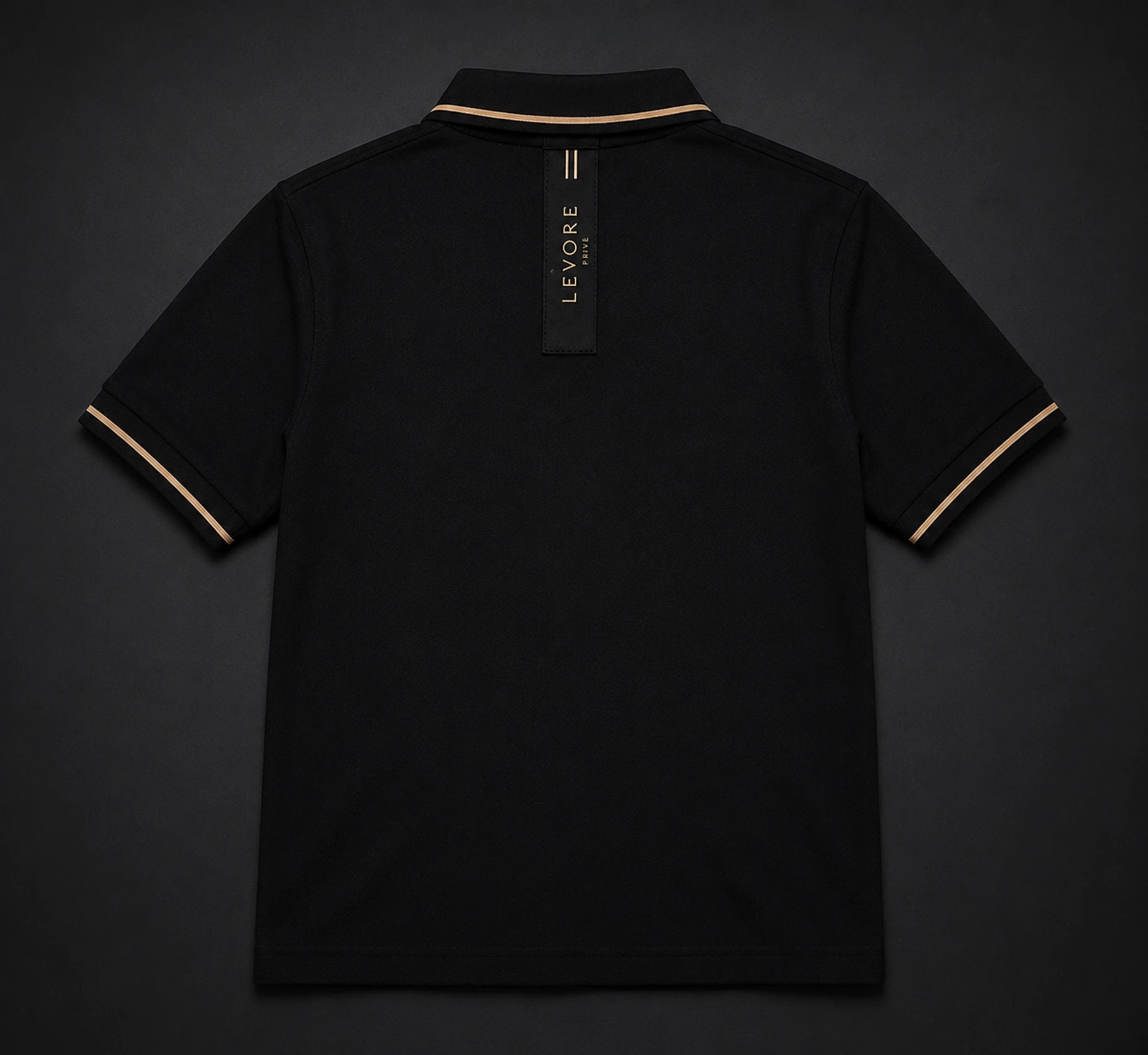 LEVORE PRIVÉ schwarzes Signature Polo Rückseite